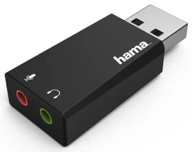 Hama USB zvuková karta 2.0 stereo / USB 2.0 / 2x 3.5 mm jack (51660)