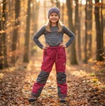 Kalhoty sportovní outdoorové, podšité fleezovou podšívkou, Pidilidi, PD1121-08, červená - 146 | 11let