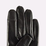 Semiline Dámské kožené antibakteriální rukavice Black
