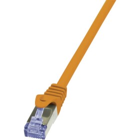 LogiLink CQ3088S RJ45 síťové kabely, propojovací kabely CAT 6A S/FTP 7.50 m oranžová samozhášecí, s ochranou 1 ks