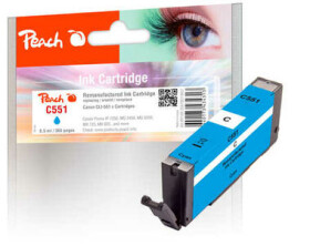 Peach Canon Inkoustová náplň CLI-551C, 8,5ml, kompatibilní - černá