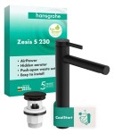 HANSGROHE - Zesis S Umyvadlová baterie s výpustí Push-Open, CoolStart, matná černá 74732670