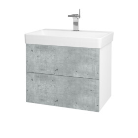 Dřevojas - Koupelnová skříňka VARIANTE SZZ2 70 pro umyvadlo Laufen Pro S - N01 Bílá lesk / D01 Beton 163532