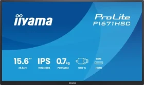 15.6" IIYAMA ProLite P1671HSC-B1 černá / LED / IPS / 1920 x 1080 / 16:9 / USB-C + miniHDMI / 250cd-m2 / přenosný monitor (P1671HSC-B1)