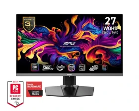 26.5" MSI MPG 271QRXDE QD-OLED černá / WQHD / QD-OLED / 16:9 / 0.03ms / 1500000:1 / 1000cd-m2 / HDMI+DP+USB-C / VESA (9S6-3CD79A-006)