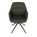 Židle jídelní a konferenční, zelená látka, černé kovové nohy, otočný mechanismus