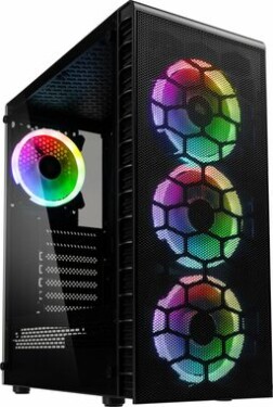 Kolink Observatory Lite Mesh RGB černá / ATX / 1xUSB 3.0 + 2xUSB 2.0 / 4x 120 mm / bez zdroje / průhledná bočnice (OBSERVATORY LITE MESH)