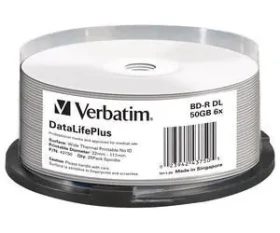 Verbatim BD-R Blu-Ray 25ks Printable / Blu-ray disk / 50GB / 6x / Vřeteno (43750)