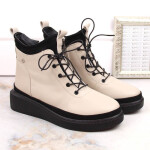 Filippo zateplené kožené boty na platformě W PAW482 beige 38