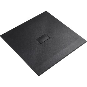 CERANO Sprchová vanička čtvercová FlexiCut - SMC/minerální kompozit - upravitelná - černá matná - 100x100x3 cm