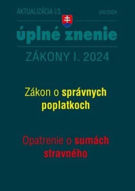 Aktualizácia I/3 2024 daňové účtovné zákony