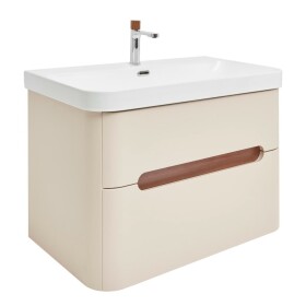 Koupelnová skříňka s umyvadlem a baterií SAT Fusion 77,5x53x45 cm pískově béžová mat SATFUSION280BEUBA SATFUSION280BEUBA