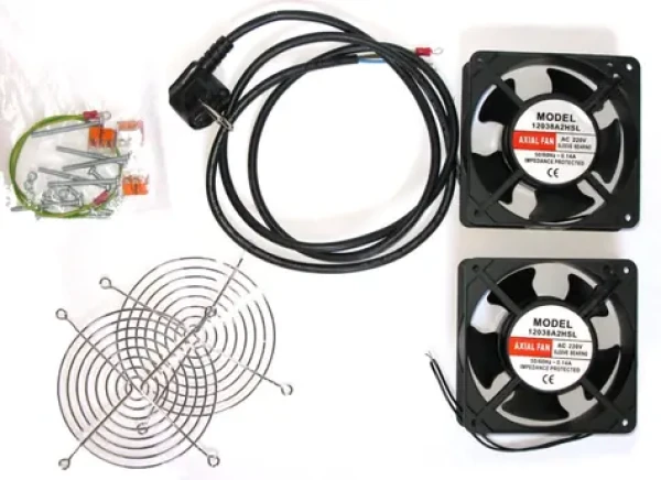 XtendLan Ventilační jednotka / 19” / 2x ventilátor 120 mm / Napájecí kabel (SFAN-WM-2F)