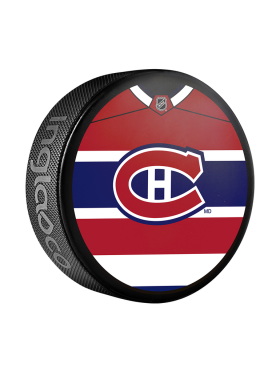 Inglasco / Sherwood Puk Montreal Canadiens Jersey Design Souvenir Collector Hockey Puck