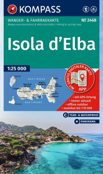 Ostrov Elba 1:25 000 / turistická mapa KOMPASS 2468