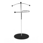 Němý sluha, výška 110 cm, masiv kaučukovník, černé moření, kov chrom