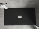 MEXEN/S - Hugo sprchová vanička SMC 160x100, černá, krytka nerez 42701016-X