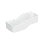 GEBERIT - Bambini Dvojumyvadlo pro děti, 90x39 cm, levé, bez přepadu, 2 otvory pro baterii, alpská bílá 502.973.00.1
