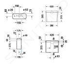 DURAVIT - 1930 Splachovací nádrž, 420x175 mm, bílá 0872210005