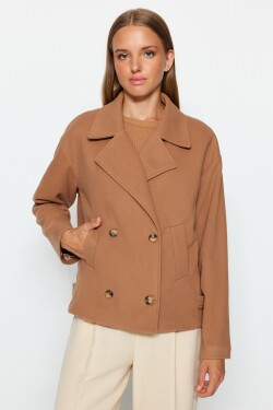 Trendyol Brown Oversize široký střih Stamped Coat