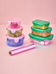 Rice Svačinový box Round – set 3 ks, růžová barva, plast