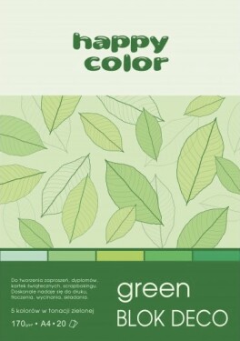 Barevné papíry Blok Happy Color Deco Green A4 170 g 20 listů