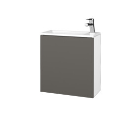 Dřevojas - Koupelnová skříňka VARIANTE SZD 50 umyvadlo Zoom - N01 Bílá lesk / N06 Lava / Pravé 339449P