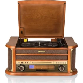 ROADSTAR HIF-1993BT hnědá / Gramofon / 33 45 78 RPM / 40 W / AM FM / CD / USB / dálkový ovladač (7621800032126)