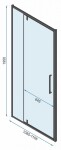 REA/S - Přístěnná sprchová kabina Rapid Swing Black Dveře: 120 x Sprchová zástěna: 90 KPL-009962