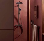HANSGROHE - Raindance Alive S Puro Sprchový set s termostatem, 21x34 cm, 3 proudy, EcoSmart, kartáčovaný černý chrom 24593340