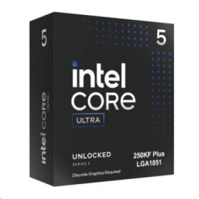 CPU INTEL Core Ultra 5 250KF Plus, až 5.3GHz, 30MB L2, LGA1851, Box (bez chladiče) EDF_1077336
