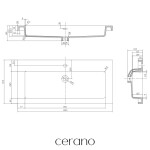 CERANO - Umyvadlo z litého mramoru Ovo - s přepadem - bílá lesklá - otvor pro baterii- 100,5x46,5 CER-212950