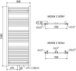 MEXEN/S - Hades radiátor + topná tyč 1500 x 600 mm, 900 W, antracit W104-1500-600-2900-66