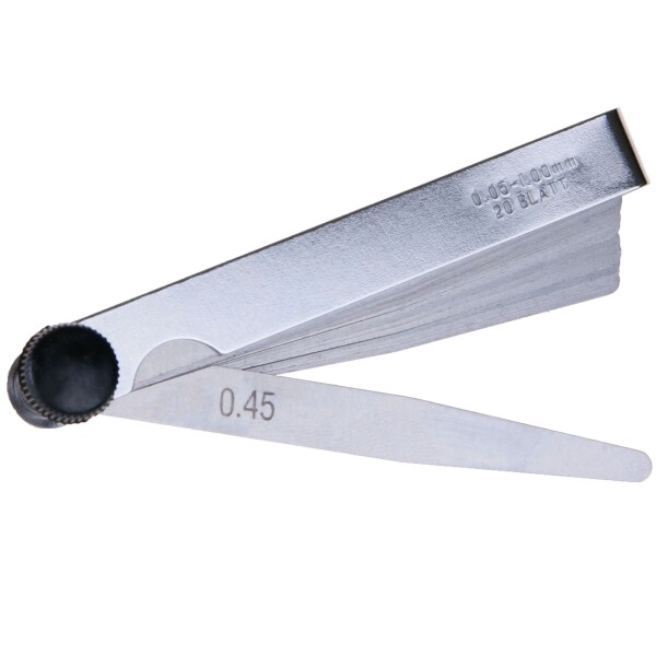 LEVIOR 14080 Měrky spárové ocelové, 20 listů, 0.05 - 1.0mm