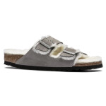 Birkenstock women's/men's insulated flip-flops Arizona Shearling Stone Coin semiš s ovčí vlnou regular wide (1017402) dámské 43
