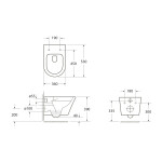 SAPHO - PACO závěsná WC mísa, Vortex Rimless, 36x53cm, bílá PZ1012V