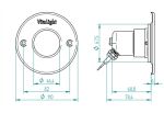 LED Světlo Hugo Lahme - RGBW barevné; 24 V; 4 LED, Ø 110 mm, nerez