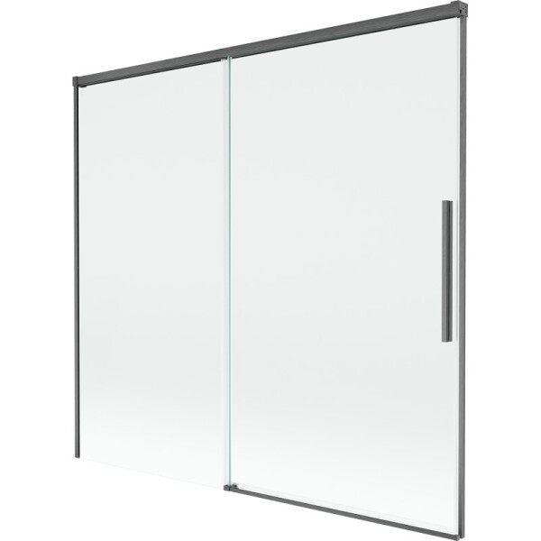MEXEN/S - Rox vanová zástěna 2-křídlová posuvná 170 x 150, transparent, grafit kartáčovaná 8C9-170-001-66-00