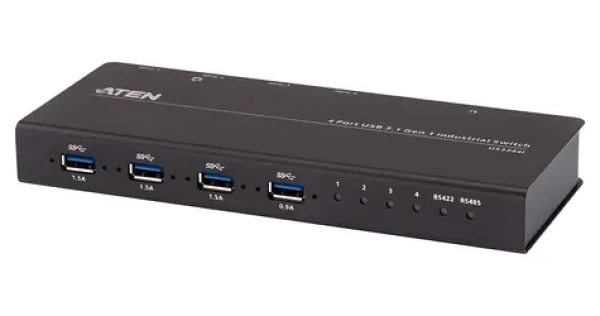 ATEN Industrial USB 3.1 Gen1 switch 4-Port / USB switch / 4x USB-A / kov / 0-50 °C / černá (US3344I-AT)
