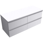 CERANO - Koupelnová skříňka Velora - bílá matná, úchytka chrom + deska z lit. mramoru Elanys - 12 mm - bílá matná - 120x54,2x46,5 CER-679411