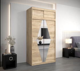 Šatní skříň Abi Bo s nástavcem Barva korpusu: Dub Sonoma, Rozměry: 120 cm, Dveře: Dub sonoma