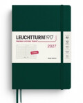 Denní plánovač Forest Green, tečkovaný Medium A5 2027, anglicky