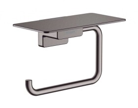 HANSGROHE - AddStoris Držák toaletního papíru s poličkou, kartáčovaný černý chrom 41772340