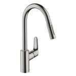 HANSGROHE - Focus M41 Dřezová baterie M4116-H240 s výsuvnou sprškou, sBOX, vzhled nerezu 73880800