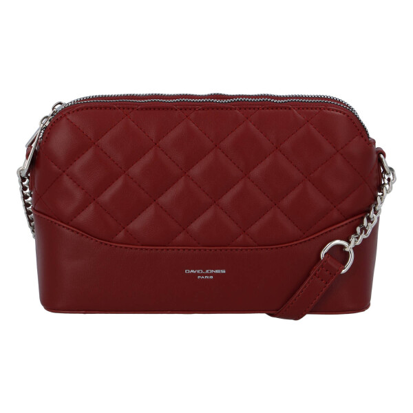 Módní prošívaná dámská koženková crossbody Freay, červená