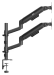 ER-692 černá / Stolní držák pro dva monitory / 17-32" / VESA 75x75-100x100 / nosnost 10 kg / plynová pružina (ER-692 B)