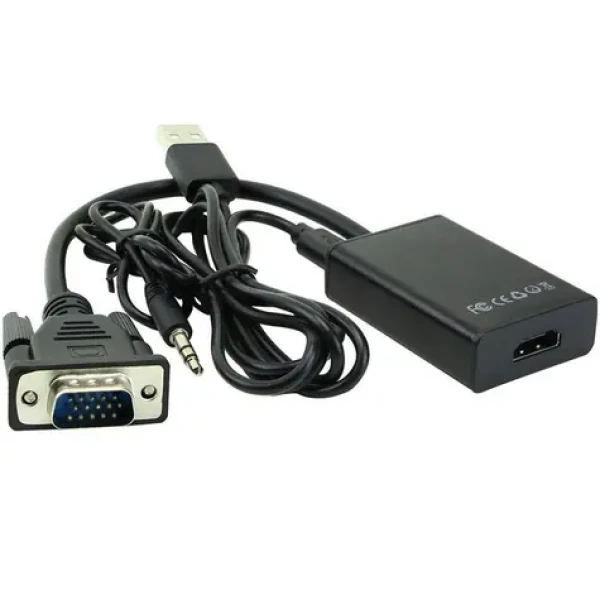 MicroConnect Converter s USB a audio jackem VGA (M) - HDMI (F) černá (MONGGHDMI)