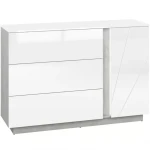 Komoda Lumens 138 cm, bílá / beton
