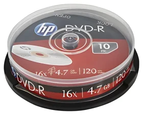 HP DVD+R / Optické médium / 4,7 GB / 16x / Cake box 10 ks (DRE00027-3)