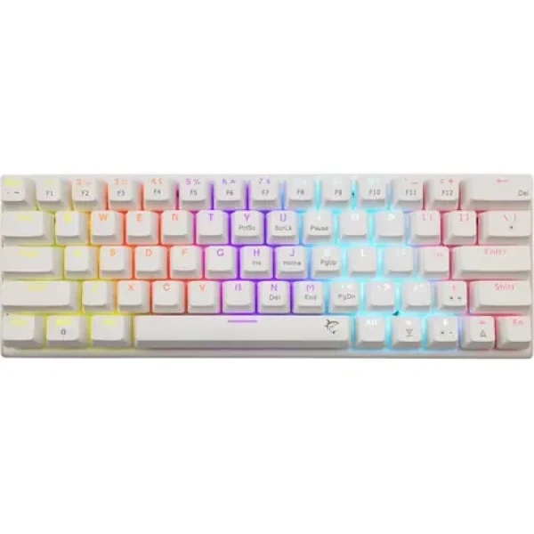White Shark GK-002221V2 WAKIZASHI 2 bílá / herní mechanická klávesnice / US layout / modré spínače / USB / LED (WAKIZASHI-2-US-W-BLU)